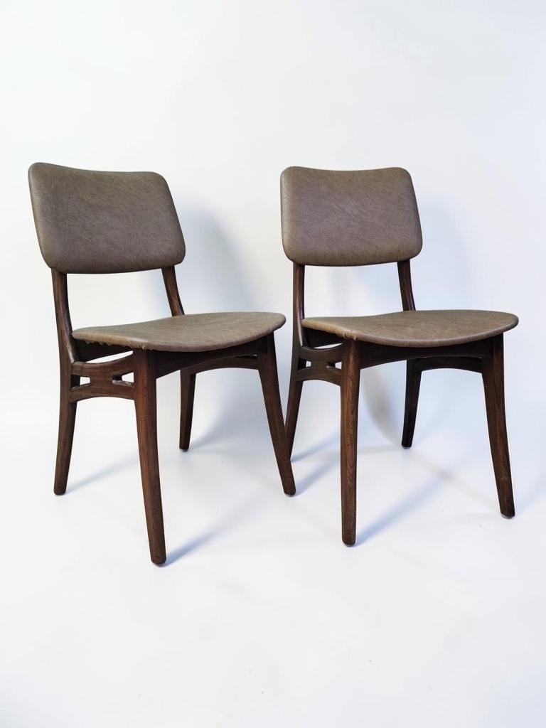 2x Vintage stoelen Pynock - 2025.39, Huis en Inrichting, Stoelen, Gebruikt, Twee, Bruin, Pynock
