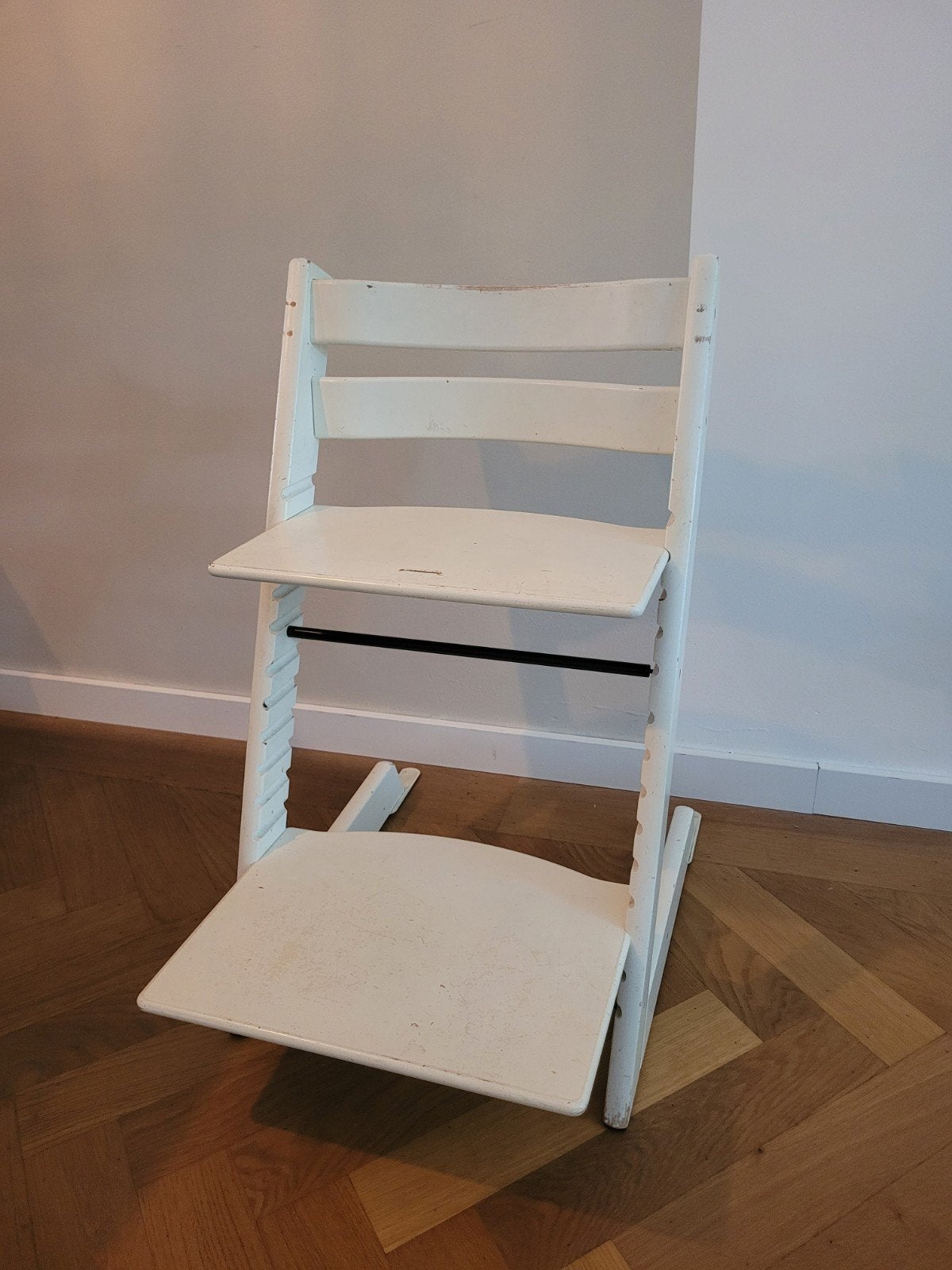 Stokke Tripp Trapp meegroeistoel wit, Ophalen, Gebruikt, Meegroeistoel, Aanschuifbaar
