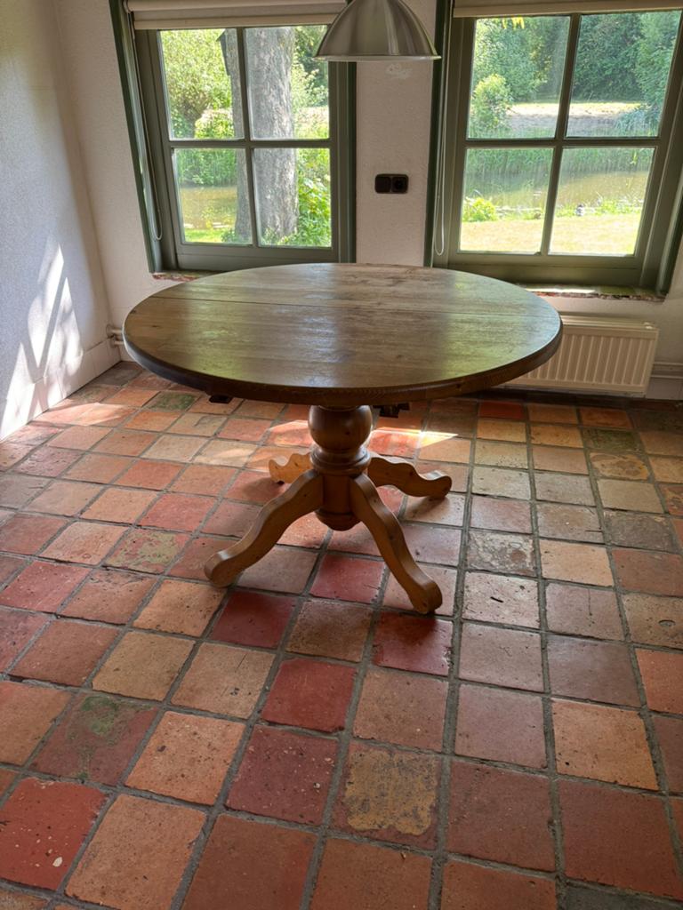 Grenen tafel, Huis en Inrichting, Tafels | Eettafels, Ophalen, Gebruikt, Ovaal, 100 tot 150 cm