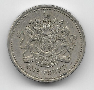Verenigd Koninkrijk 1 pound 1983 "Royal Arms" KM# 933 (1), Ophalen of Verzenden, Overige landen, Losse munt