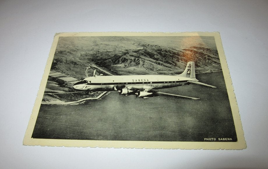 Sabena ansichtkaart DC 6 langs vreemde kusten, Verzenden, Gebruikt, Kaart, Foto of Prent