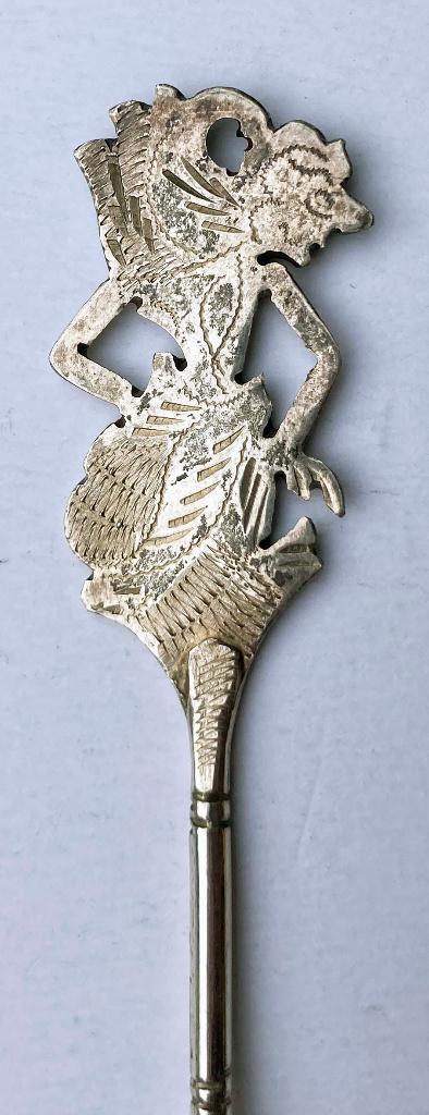 1x verzilverd theelepeltje, Wajangpop, Antiek en Kunst, Ophalen of Verzenden