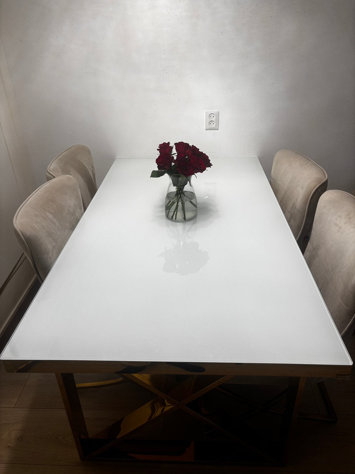 eettafel met 4 stoelen en salontafel, Huis en Inrichting, Zo goed als nieuw, 150 tot 200 cm, Rechthoekig, 50 tot 100 cm