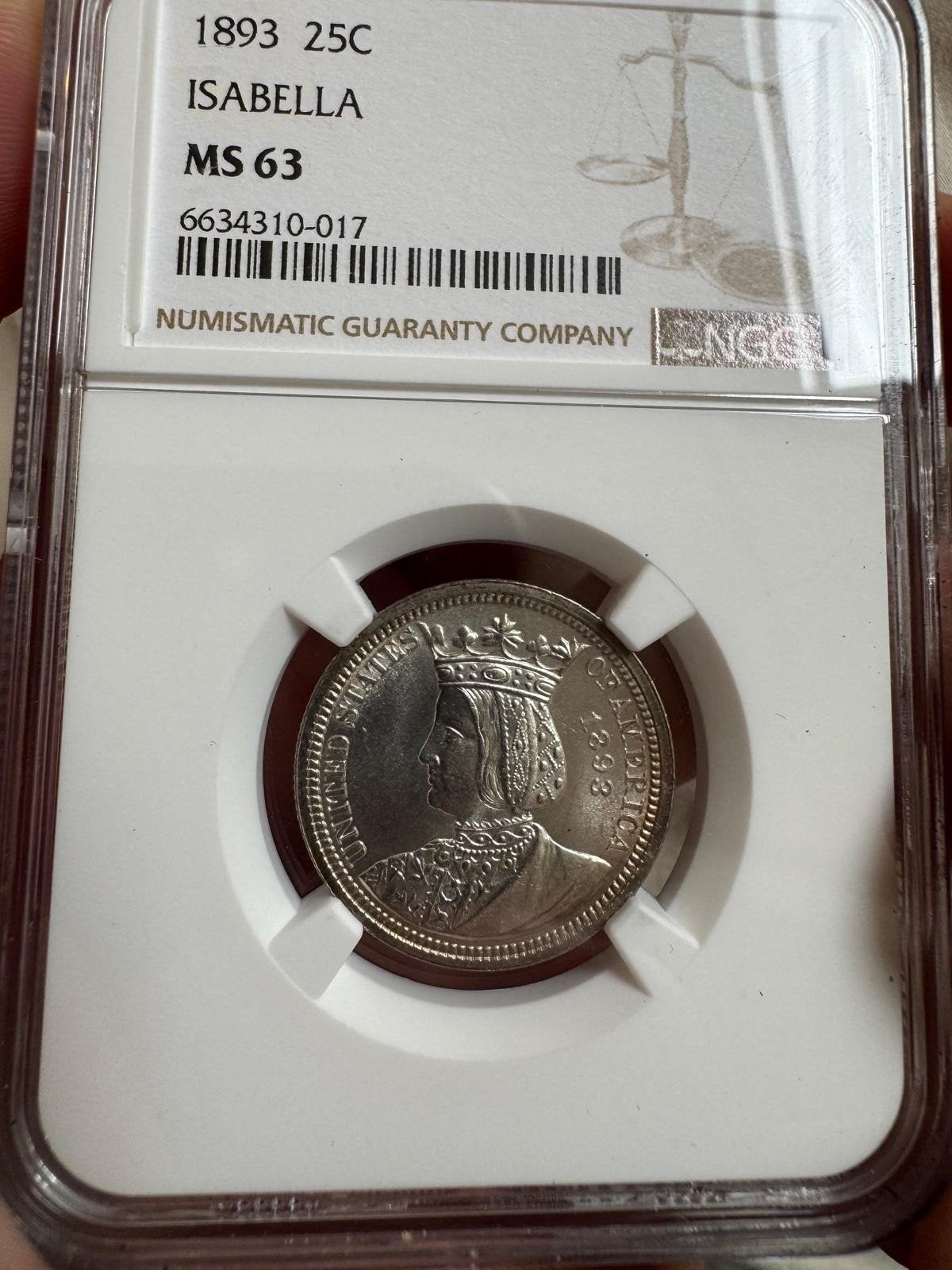 quarter isabella 1893 usa, Ophalen of Verzenden, Noord-Amerika