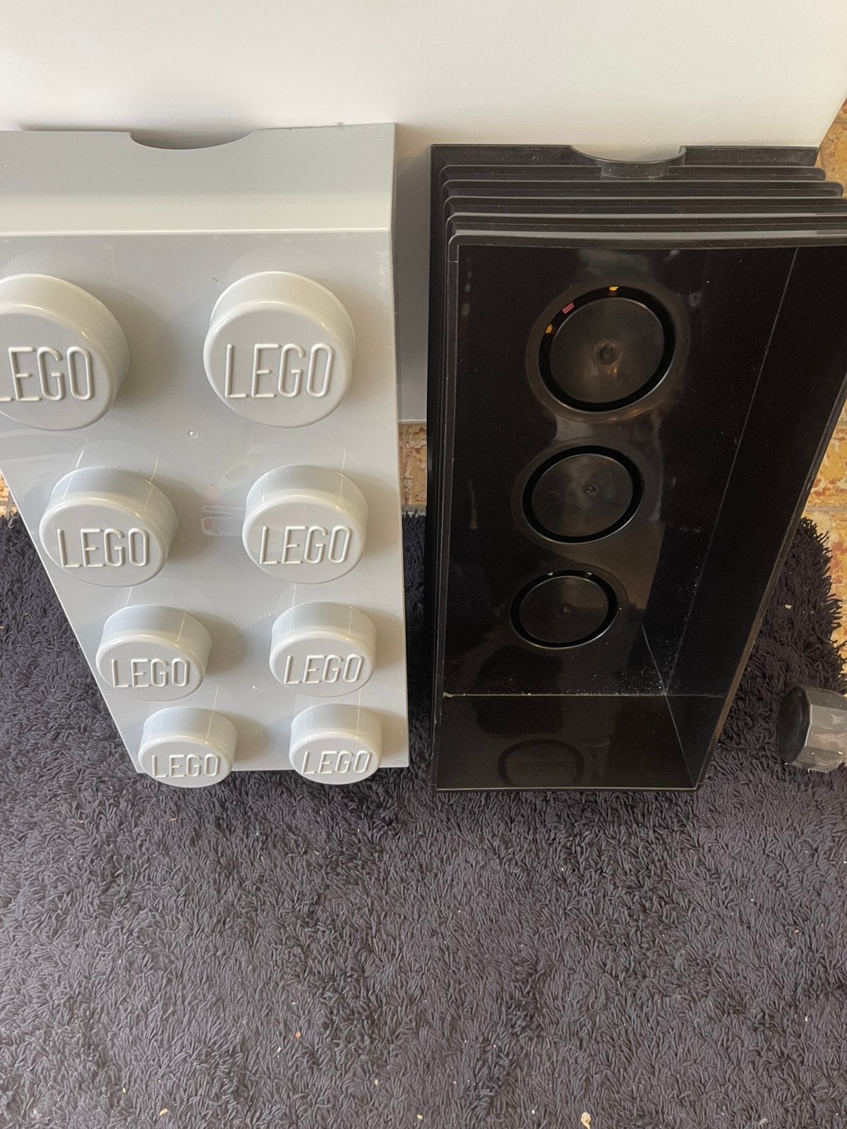 Lego opbergboxen - grijs en zwart, Kinderen en Baby's, Speelgoed | Duplo en Lego, Ophalen, Gebruikt, Accessoire, Lego