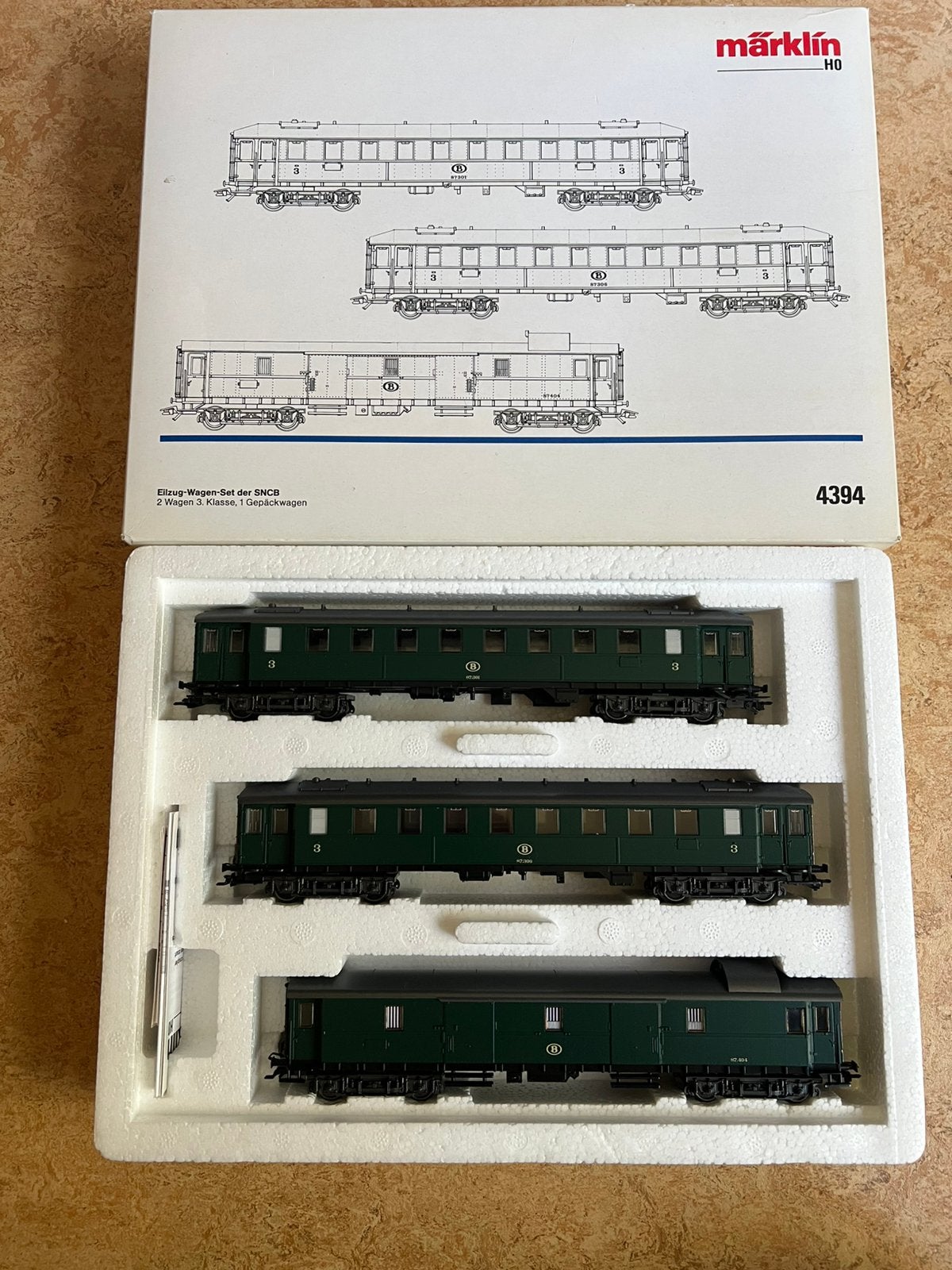 Marklin 4394 SNCB NMBS rijtuigen set als nieuw AC, Wisselstroom, Wagon, Ophalen of Verzenden, Zo goed als nieuw