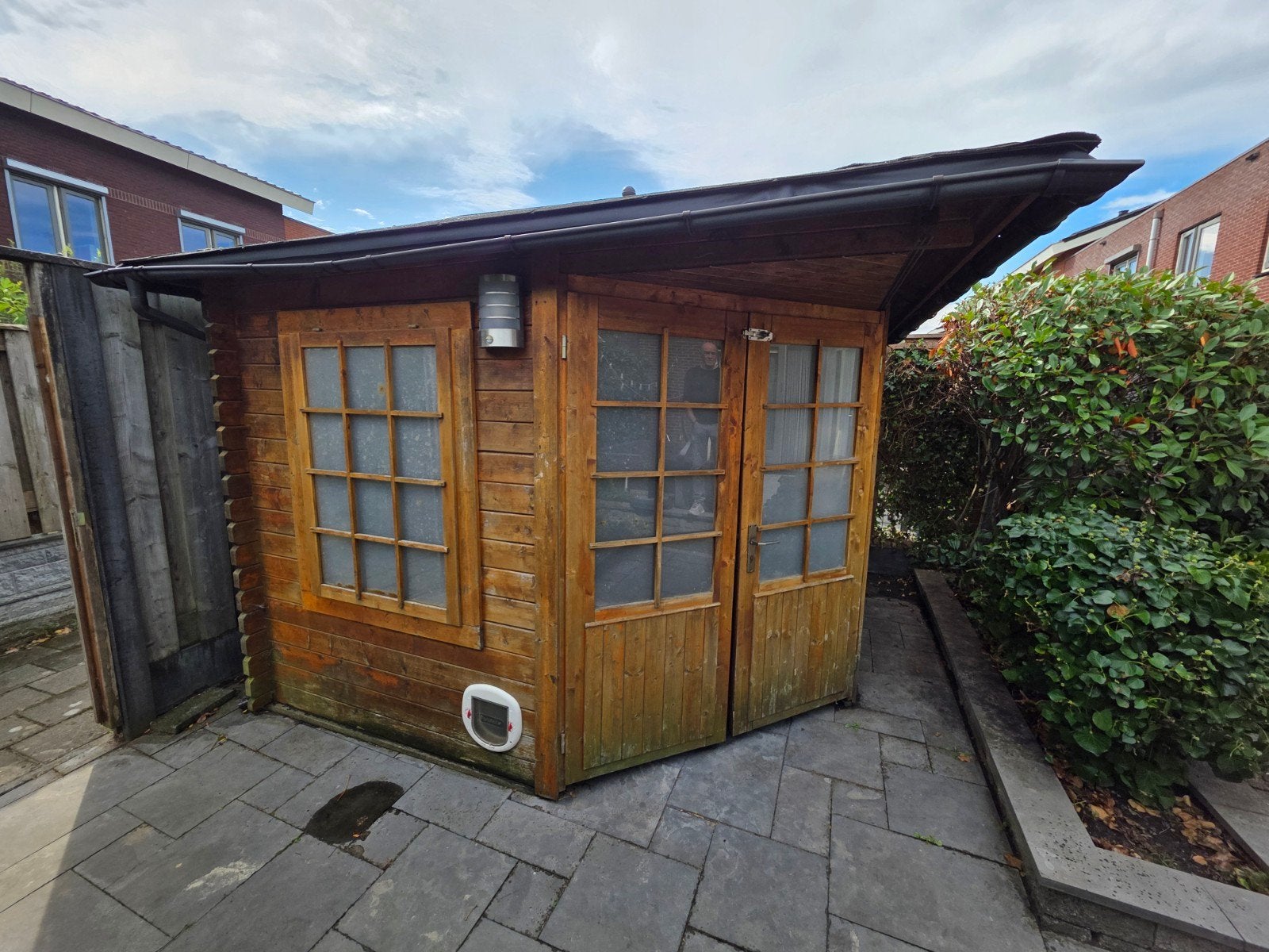 Houten tuinhuisje met ramen, Ophalen, 250 tot 500 cm, Hout, 200 tot 400 cm