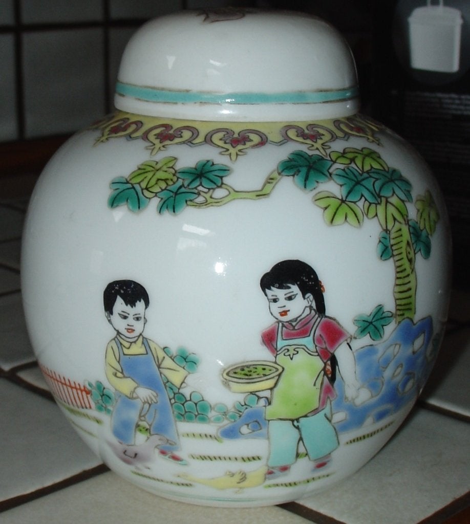Antiek Chinees porseleinen gemberpot, Antiek en Kunst, Ophalen of Verzenden