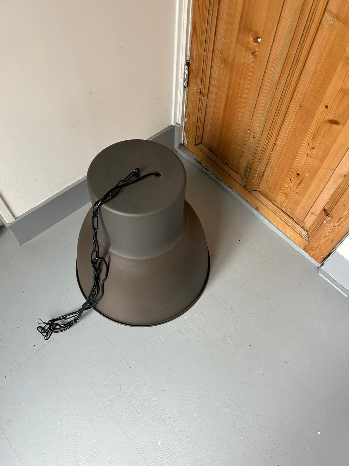 Grote mat grijze lamp (Hectar, IKEA), Ophalen, Zo goed als nieuw, Rond