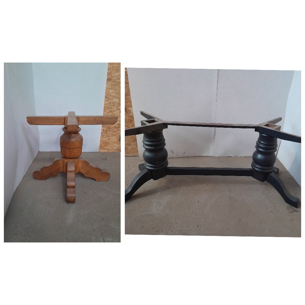 tafel kolompoot dubbele kolompoot ovale tafel met kolompoot, Ophalen of Verzenden, Ovaal, 150 tot 200 cm, 50 tot 100 cm