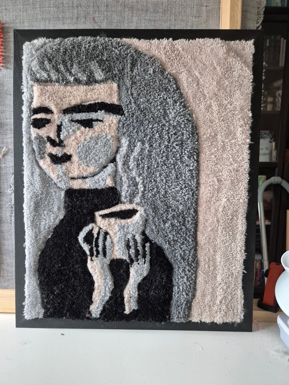 Handgemaakt tuftwerk wandkleed 40x50 cm, Eigen ontwerp, Nieuw, Ophalen of Verzenden, Wandkleed