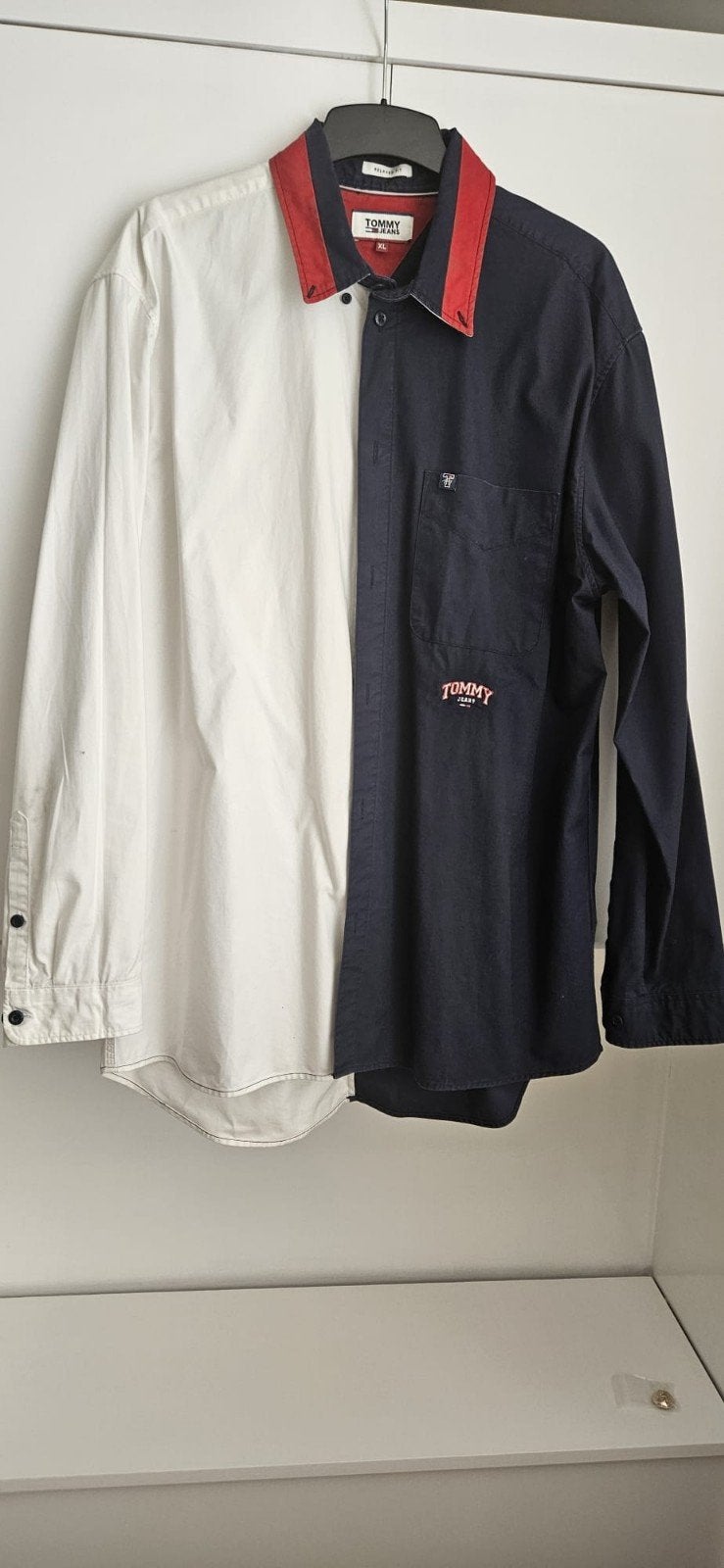 Tommy Hilfiger overhemd, Kleding | Heren, Ophalen of Verzenden, Zo goed als nieuw, Blauw, Halswijdte 43/44 (XL)