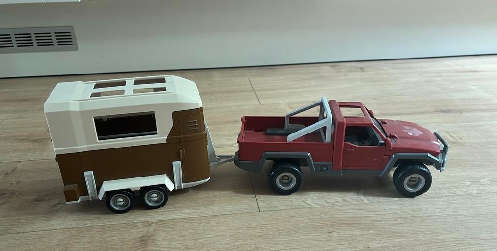 Schleich auto met trailer, Ophalen of Verzenden, Gebruikt