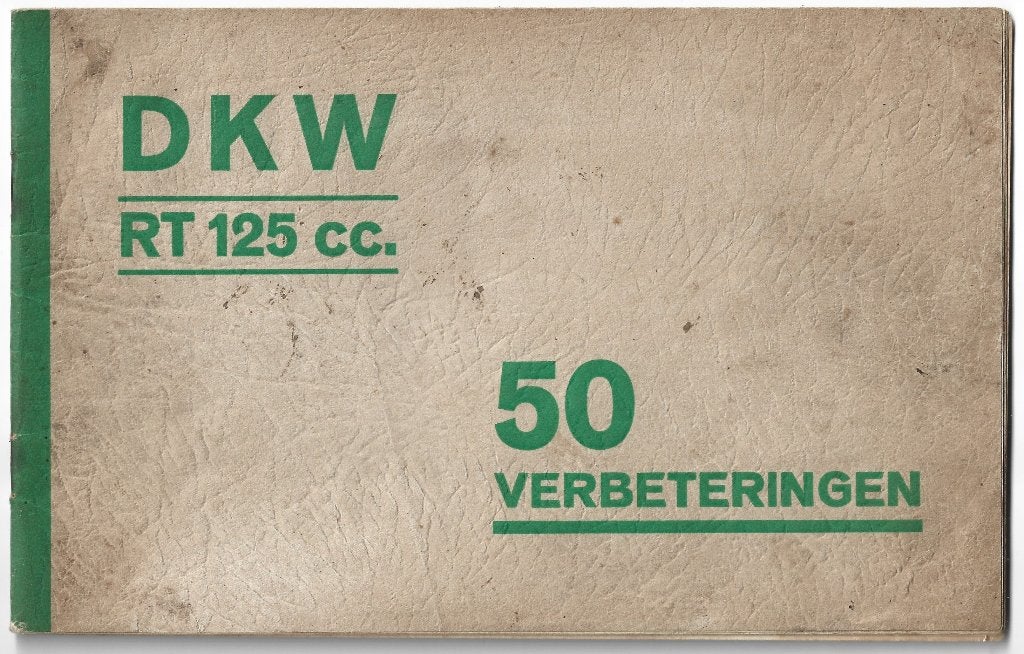DKW RT125 50 verbeteringen 1940 brochure (dkw09), Ophalen of Verzenden, Overige merken