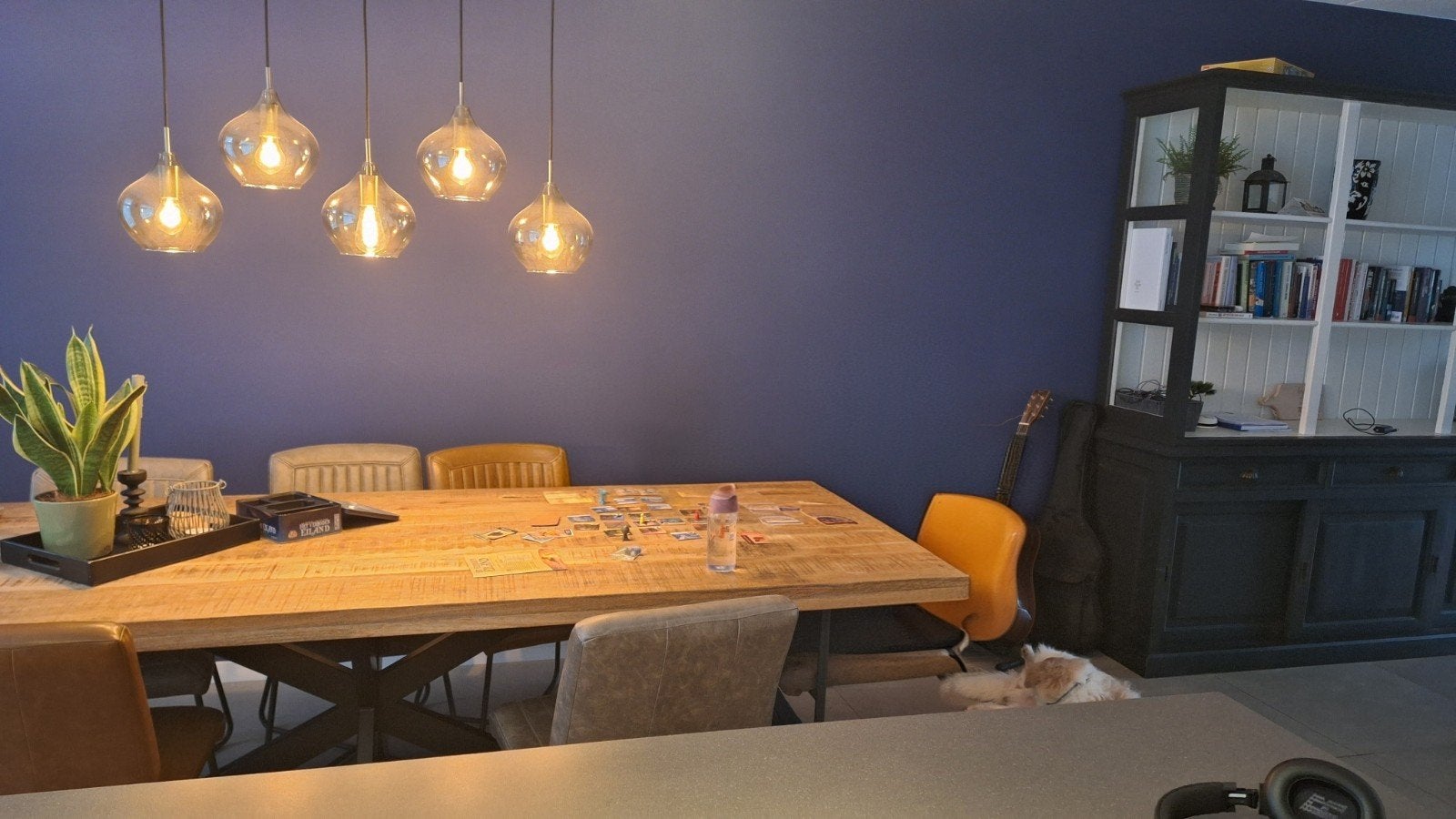 Rakel 5-lichts hanglamp - Smoke glas, Huis en Inrichting, Lampen | Hanglampen, Zo goed als nieuw, Glas, Ophalen