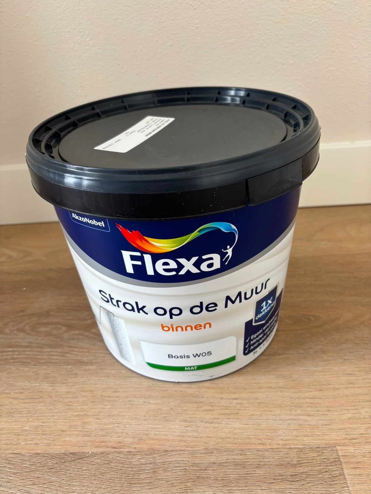 Flexa Strak op de Muur Mat RAL 9010, 5L Ongeopend, Ophalen, Nieuw, Overige typen