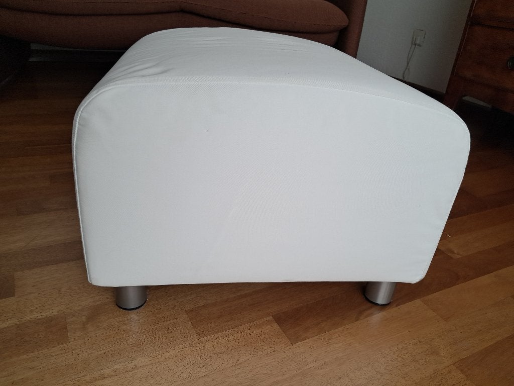 Witte Ikea voetenbank / hocker met afneembare hoes, Ophalen, Gebruikt, Modern, Scandinavisch, Metaal