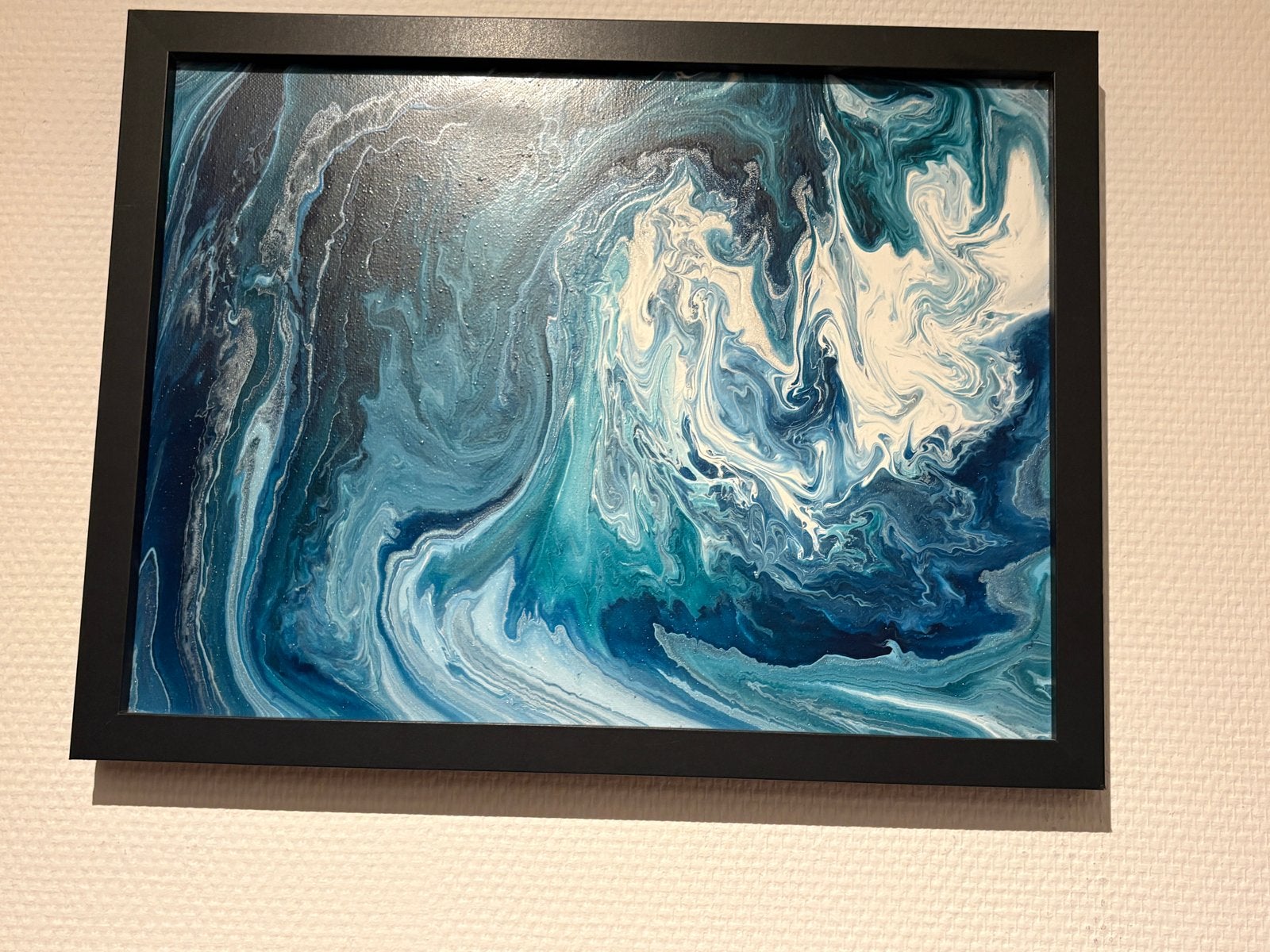 Uniek handgemaakt acryl schilderij - Abstracte golven, Ophalen of Verzenden