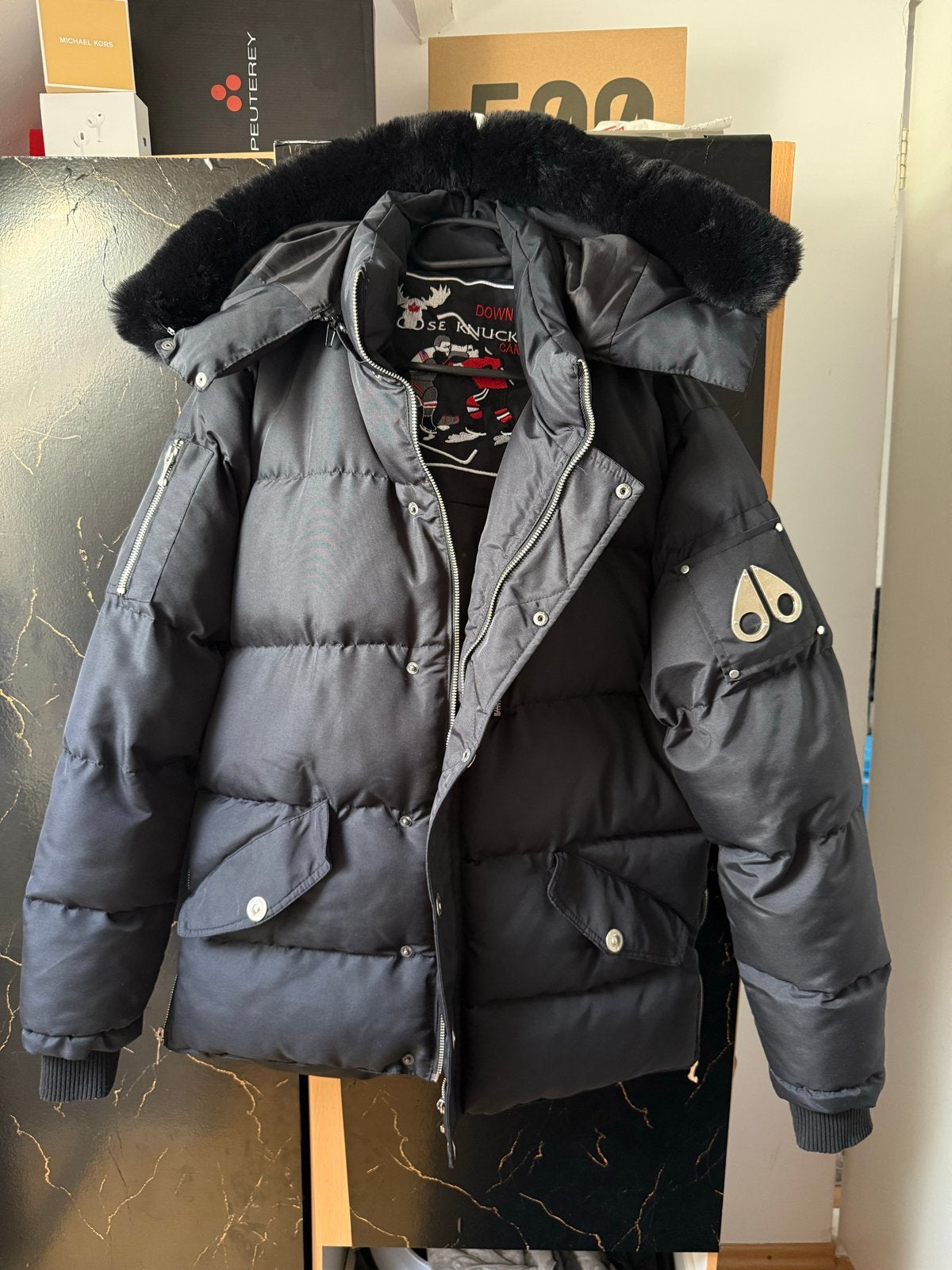 Moose Knuckles Winterjas, Ophalen of Verzenden, Zo goed als nieuw, Maat 48/50 (M), Zwart