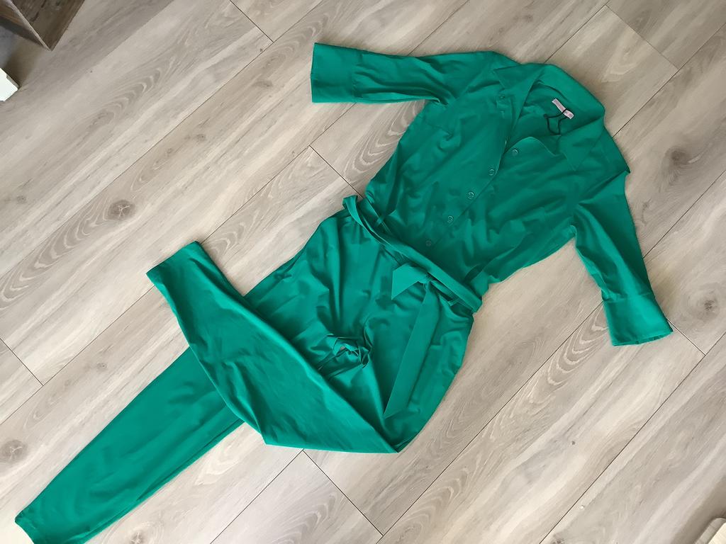 Studio Anneloes travelstof jumpsuit emerald green xl, Kleding | Dames, Jumpsuits, Ophalen of Verzenden, Gedragen, Maat 46/48 (XL) of groter