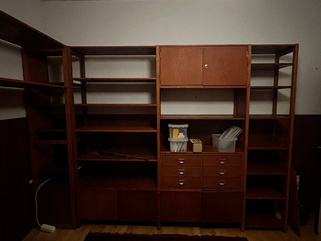 Grote Lundia wandkast - vintage – modulair – ca. 310 cm, Huis en Inrichting, Ophalen, Gebruikt