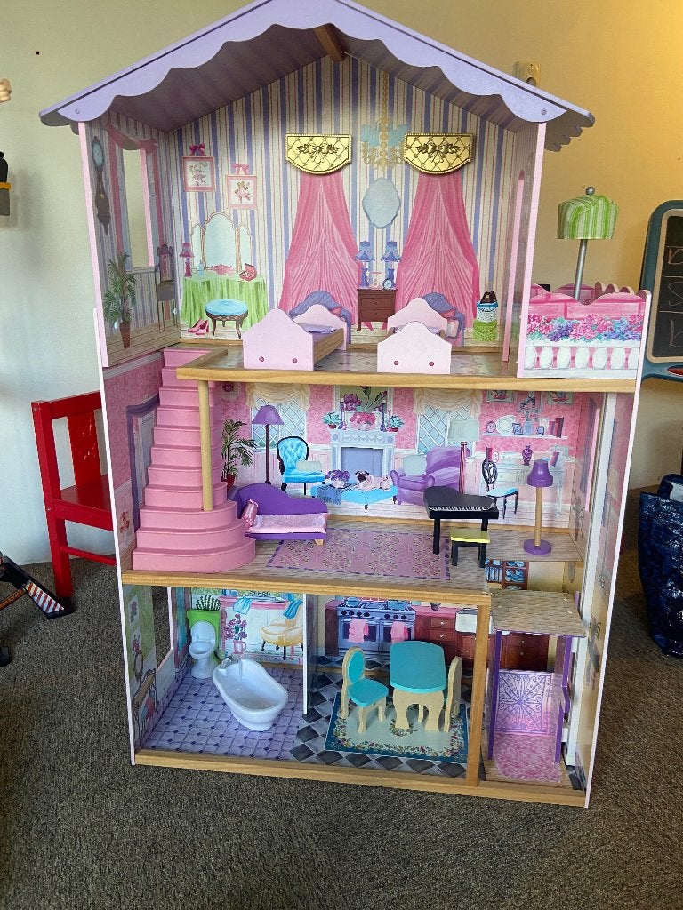 Kidkraft poppenhuis compleet, Ophalen of Verzenden, Zo goed als nieuw, Poppenhuis
