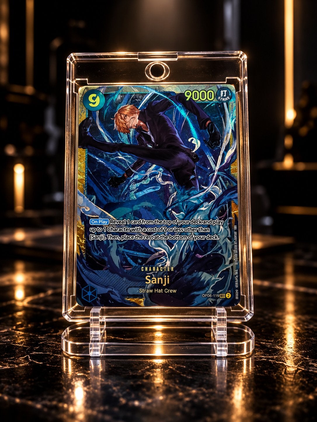One Piece Sanji OP06-119 SEC – Legendarische Kick!, Verzenden, Zo goed als nieuw, Losse kaart, Foil