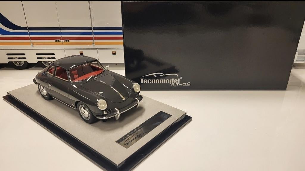 Technomodel Porsche 356 Karmann Hardtop Gloss Dark Grey, Hobby en Vrije tijd, Modelauto's | 1:18, Overige merken, Auto, Ophalen of Verzenden