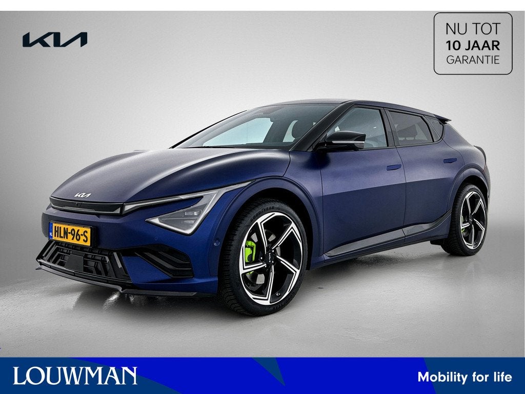 Kia Ev6 GT-Line AWD 84 kWh 21Inch | Matte Lak | Keramische C, Auto's, Automaat, 12 maanden, 1800 kg, Blauw