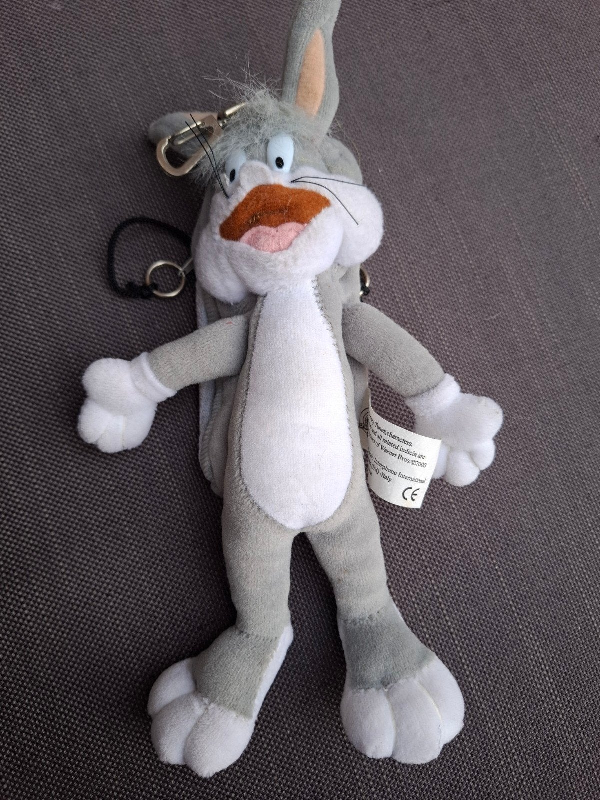 Bugs Bunny Looney Tunes Knuffel Sleutelhanger, Gebruikt, Overige merken, Overige karakters, Grijs