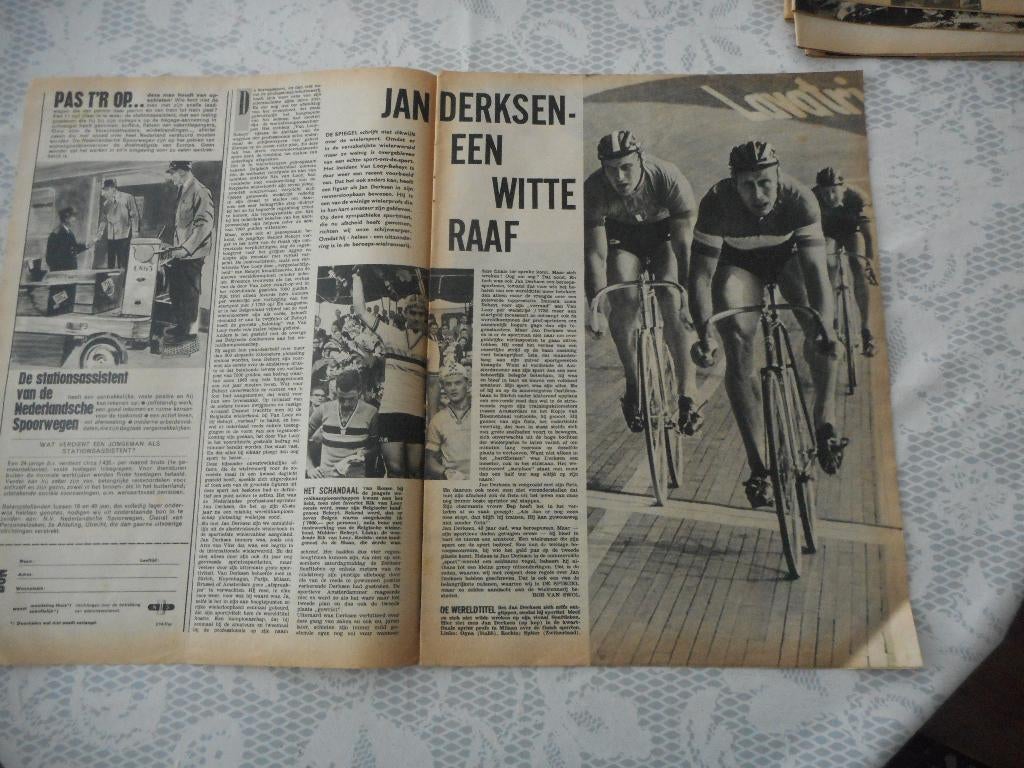 Wielrennen. Jan Derksen. Witte raaf. 1963., Ophalen of Verzenden, 1960 tot 1980, Nederland, Knipsel(s)