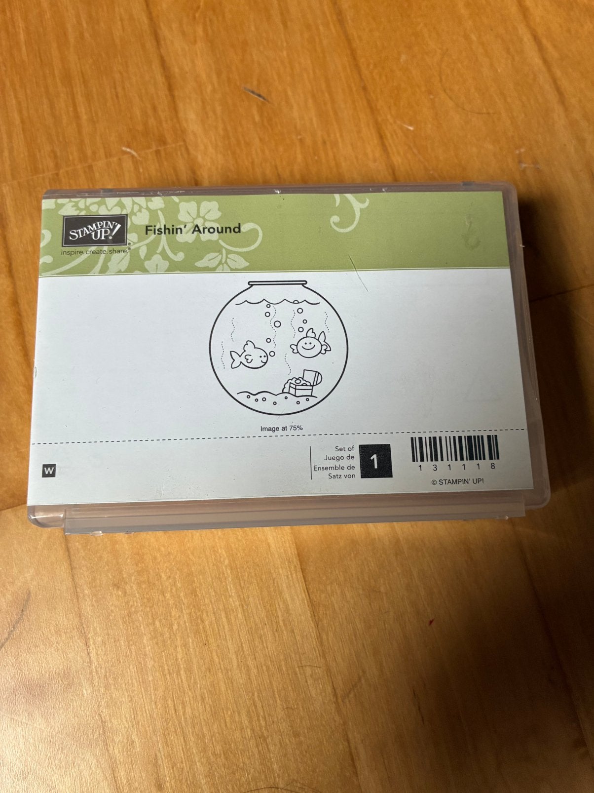 Stampin Up. Vissenkom., Ophalen, Zo goed als nieuw, Houten stempel