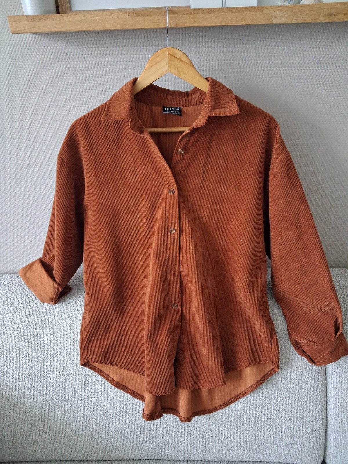Things i like...corduroy blouse, roestbruin, maat S, Ophalen of Verzenden, Zo goed als nieuw, Maat 38/40 (M), Bruin