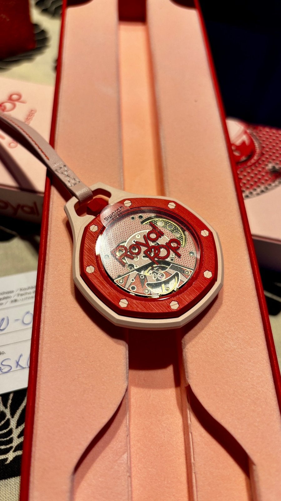 Swatch x Audemars Piguet Bioceramic Royal Pop Otto Rosso, Ophalen, Kunststof, Leer, Swatch