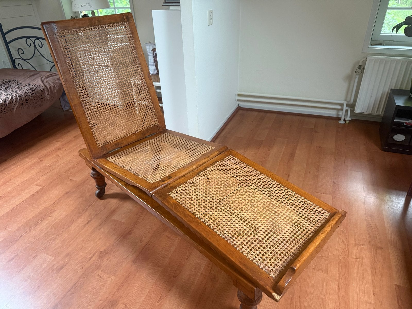Antieke houten ligstoel John Carter, 6A New Cavendish London, Ophalen