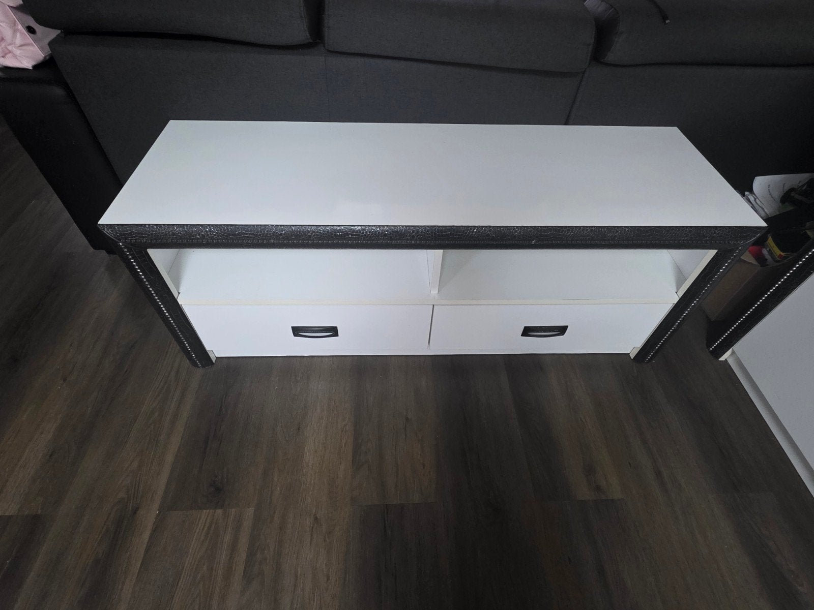 Koffietafel en tv-tafel set, marmerlook en zwart, Ophalen, Overige materialen, Gebruikt, 50 tot 100 cm