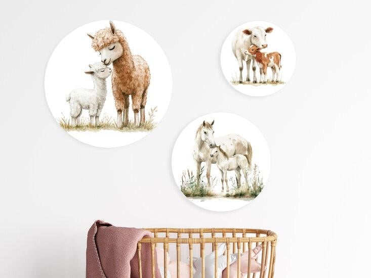 Set Muurcirkels Forex Boerderij dieren Lama Little Dreamzzz, Bi & Li Creaties, Nieuw, Ophalen of Verzenden, Bilicreaties@gmail.com