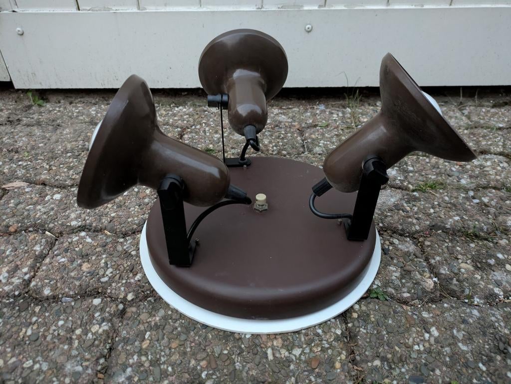 Plafondlamp Spots Vintage Lamp Jaren 70, Huis en Inrichting, Lampen | Spots, Ophalen of Verzenden, Metaal of Aluminium