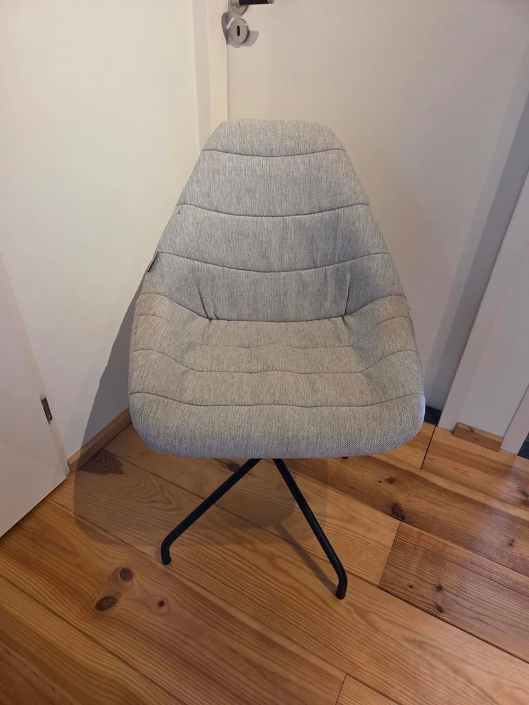 Goossens draaifauteuil eetkamerstoel grijs gestoffeerd, Ophalen, Gebruikt, Eén, Stof