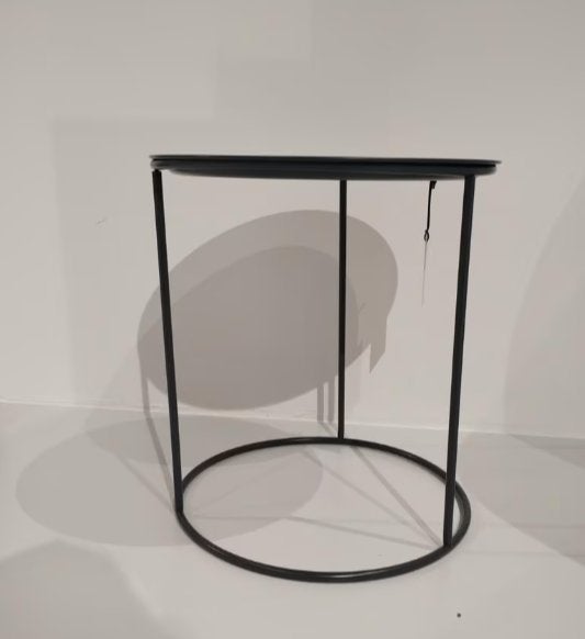 Woood Ivar Bijzettafel – Medium – Asfalt, 45 tot 60 cm, Minder dan 55 cm, Metaal of Aluminium, Rond