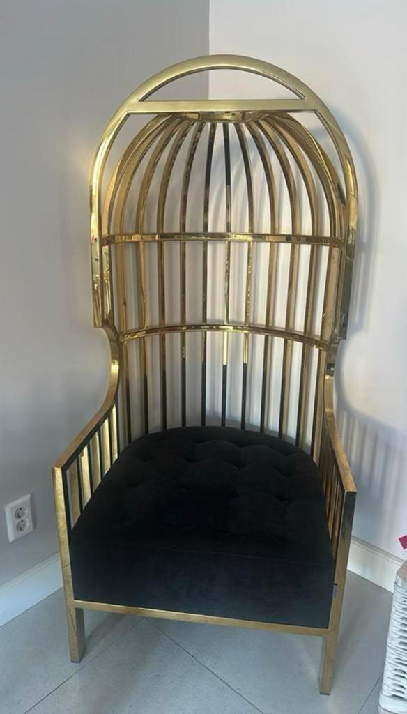Eichholtz design fauteuil / statement chair – goud/zwart, Ophalen of Verzenden, Zo goed als nieuw, Overige kleuren, Eén