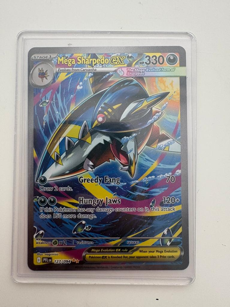 Mega Sharpedo ex (PFL 127) - pokemon kaart ENG, Ophalen of Verzenden, Zo goed als nieuw