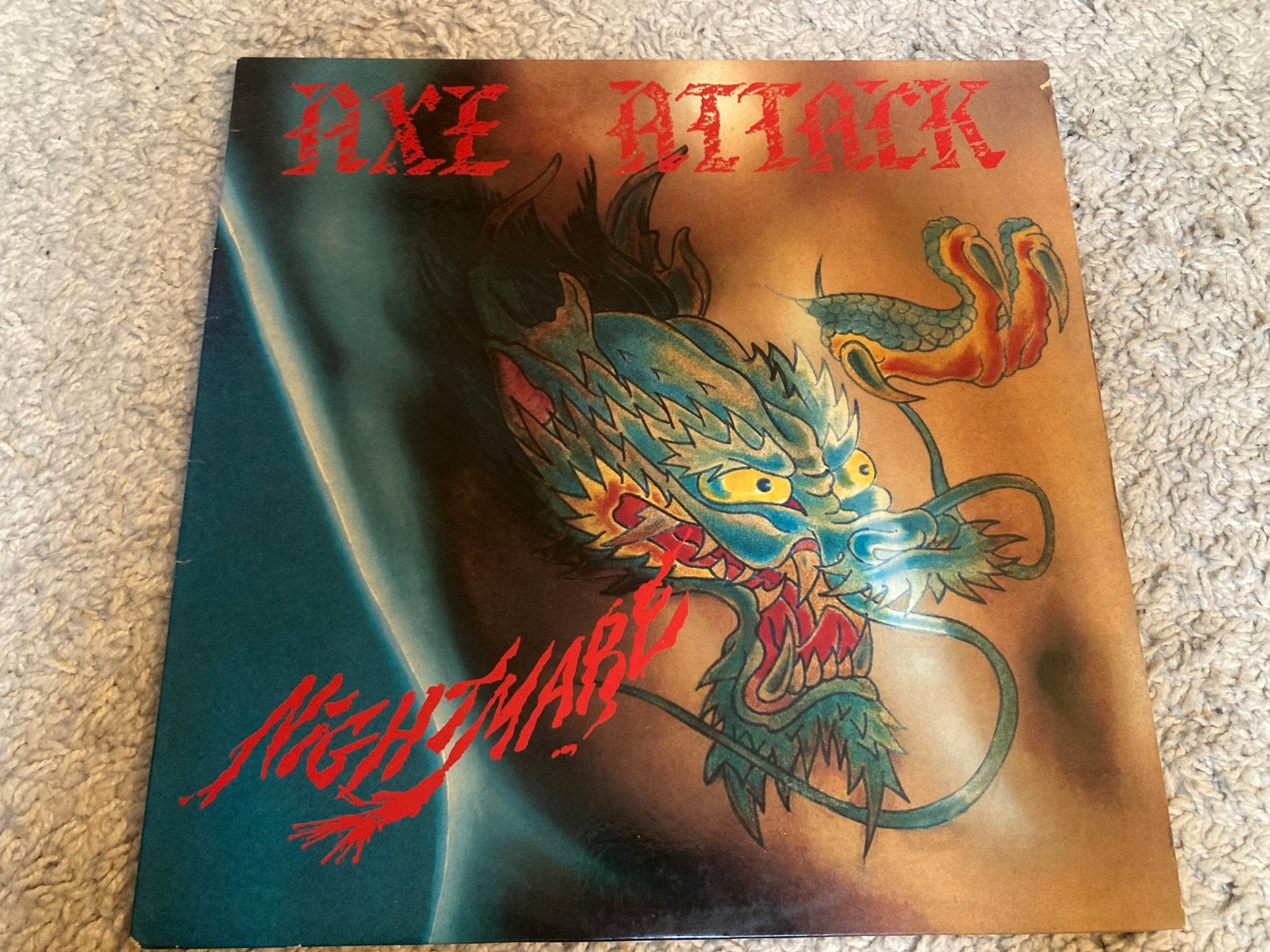 Axe Attack - Nightmare vinyl lp 1986, Ophalen of Verzenden, Gebruikt