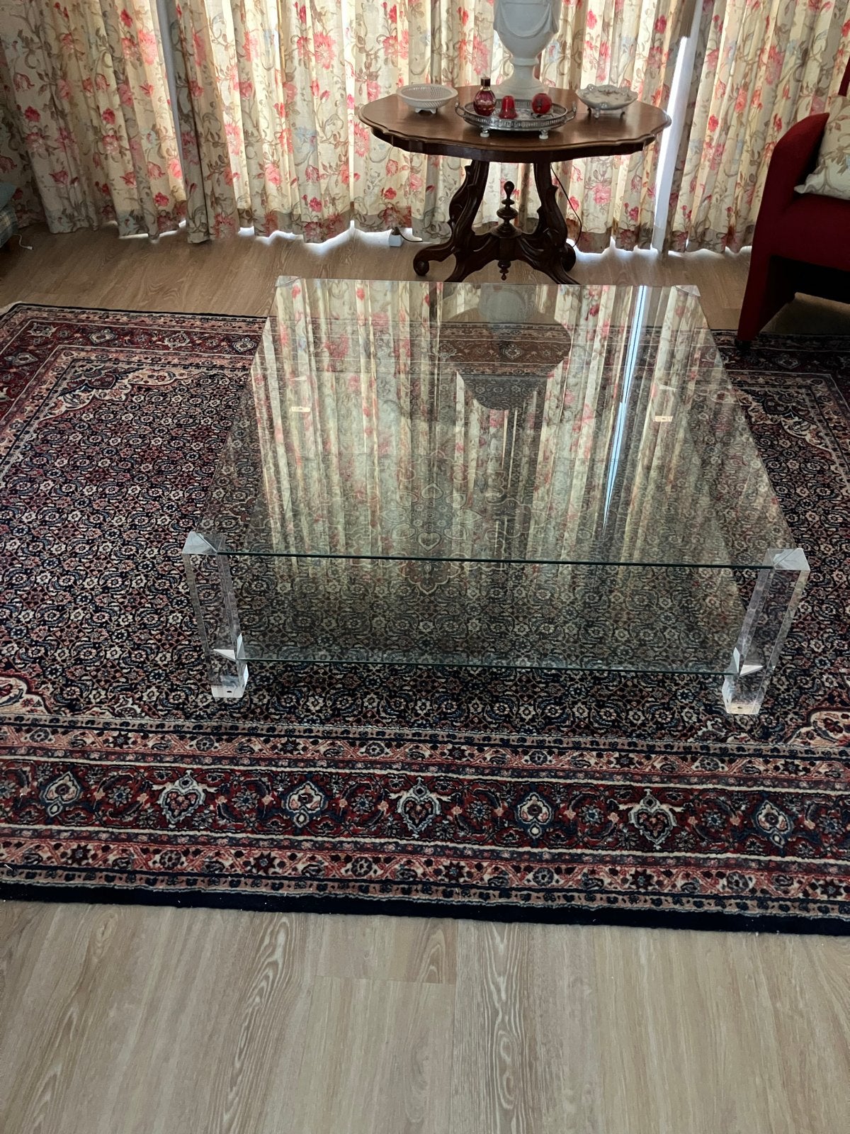 Design glazen salontafel, Huis en Inrichting, Ophalen, Vierkant, 5 – 50, 100 tot 150 cm