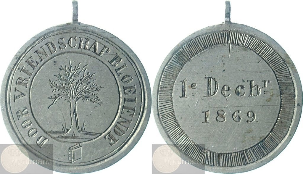 Historiepenning - 1868 Utrecht 'Rederijkerskamer', Ophalen of Verzenden, Zilver, Nederland