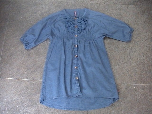DIDI mooie blauwe blouse / tuniek + roezeltjes, leuk bewerkt, Meisje, Overhemd of Blouse, Ophalen of Verzenden, Zo goed als nieuw