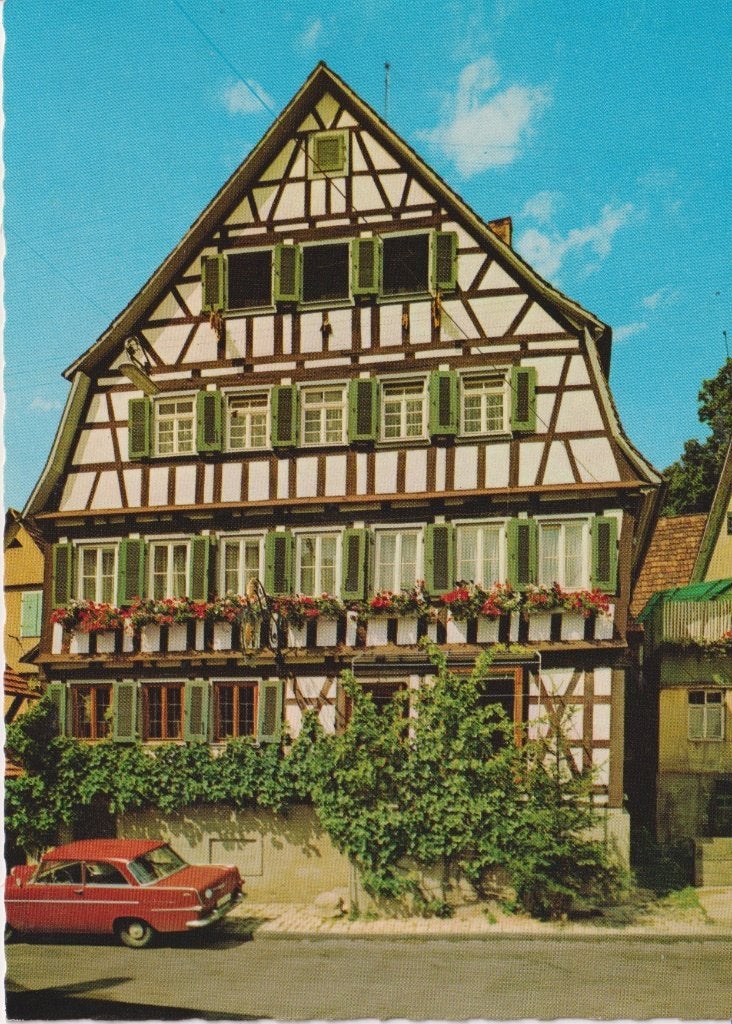 Duitsland, Waiblingen met auto , Opel Rekord P2, Ophalen of Verzenden, 1960 tot 1980, Ongelopen, Duitsland