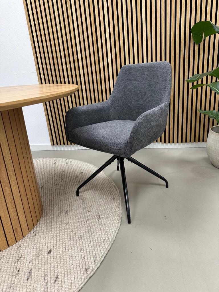 Kick Miko Donkergrijs - Set van 6 - Nieuw in doos, Huis en Inrichting, Stoelen, Nieuw, Vijf, Zes of meer stoelen, Stof, Grijs