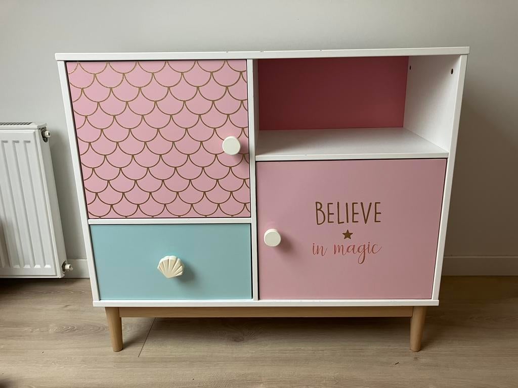 Zeemeerminkastje voor op kinderkamer, Gebruikt, Kast, 75 tot 100 cm, Voetruimte