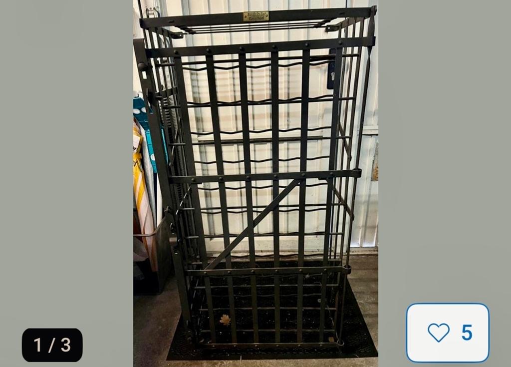Vintage Wijnrek - Metalen Flessenrek voor Wijnkelder, Ophalen, Gebruikt, Metaal, 25 flessen of meer